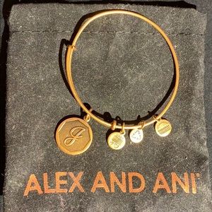 Alex and Ani “J” initial gold bracelet